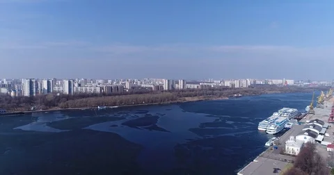 River and the city Stock Footage 74398071