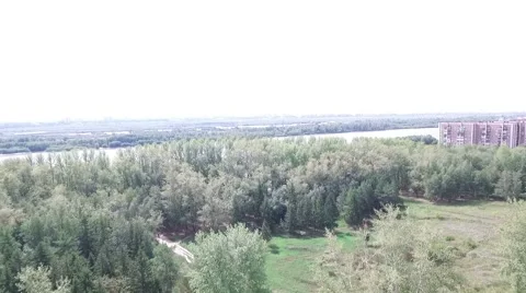 The river and the city from a height. Stock-Footage 54657103