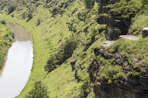 River and cliff. Stock Photos