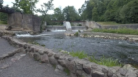 The river and current, waterfall Stock Footage 91102984