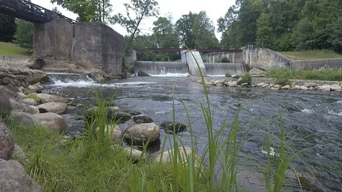 The river and current, waterfall Video stock 91103013