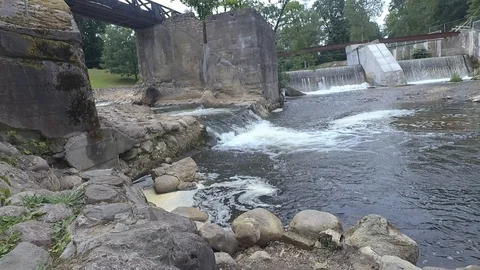 The river and current, waterfall Video stock 91103047