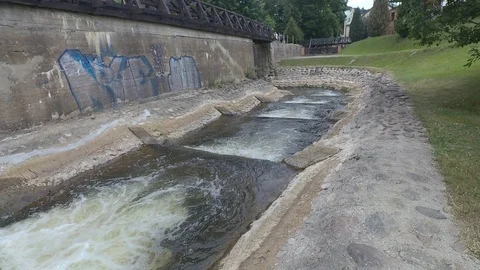 The river and current, waterfall Video stock 91103232