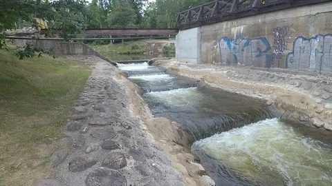 The river and current, waterfall Stock Footage 91103234