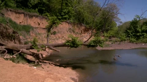 River and Dirtwall Stock Footage 44439384