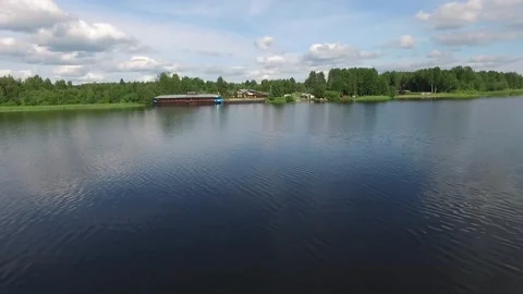 River and forest on the shore Stock Footage 145661314