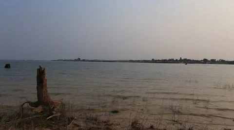 River and grass in Ubon Ratchathani at Thailand Stock Footage 55778896