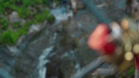 River and Heart-Shaped Padlocks with Inscriptions Stock Footage 290920534
