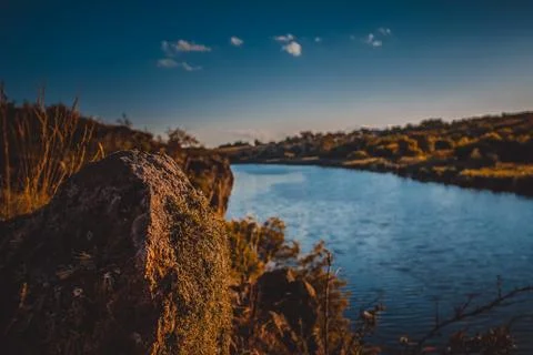 River and hill Fotos Stock