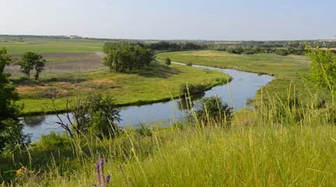 River and meadow Stock Footage 11238721