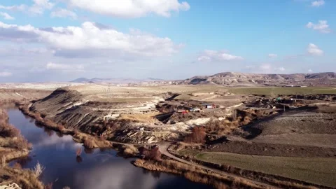 River and Mountain View 4K Stock Footage 301606016