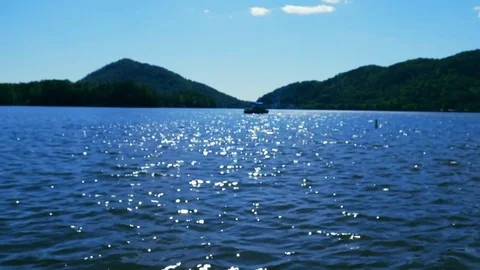 A river and mountains (blurry background shot) 스톡 동영상 75597096