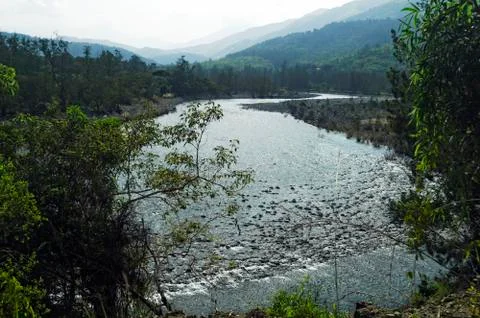 River and mountains Foto stock