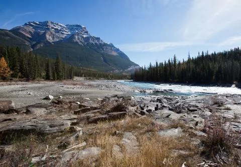 River and mountains Stock Photos