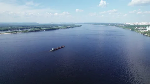 River and ship Stock Footage 219592187