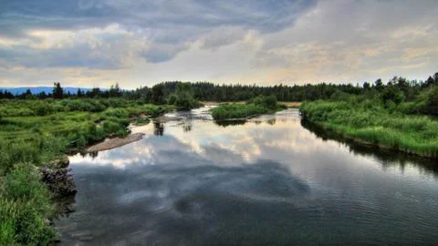River and sky Stock Photos