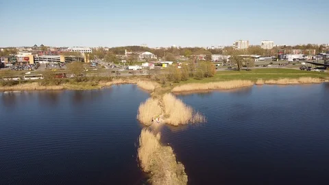 River and small road Stock Footage 129366845