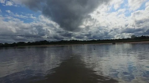 River and Stormy Sky Stock Footage 73230163