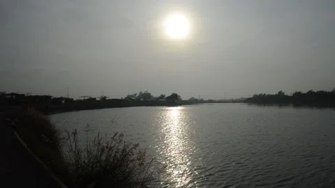 River and sunrise Video stock 220591346
