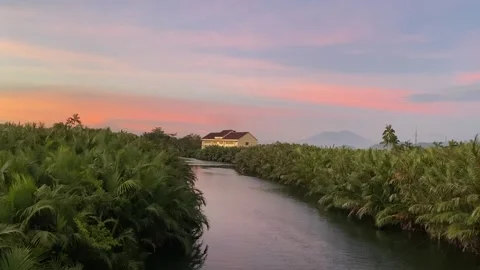 River and Sunset Stock Footage 157704542