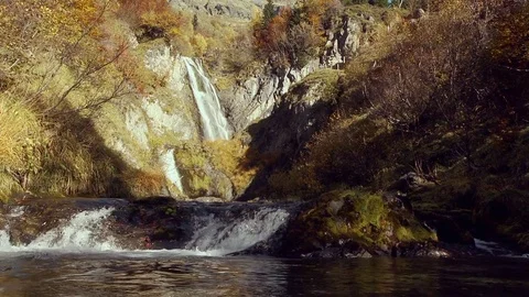 River and trees in autumn Stock Footage 70392220