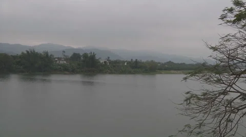 River and village in Ho Chi Minh City, North Vietnam Stock Footage 53003231