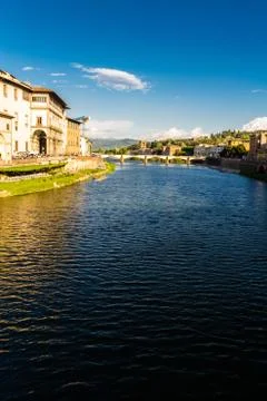 River Arno in Florence, Evening. Stock Photos