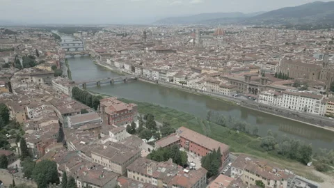 River Arno overhead Florence Stock Footage 312279047