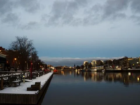 River Aura in Turku. Finland, Scandinavia, Europe Stock Photos