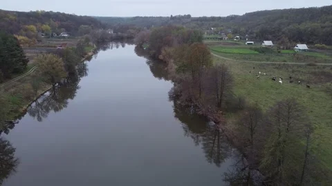 River. Autumn. Stock Footage
