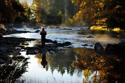 River in autumn Stock Photos