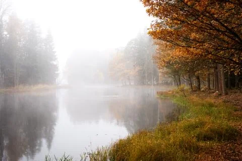 River in autumn Stock Photos