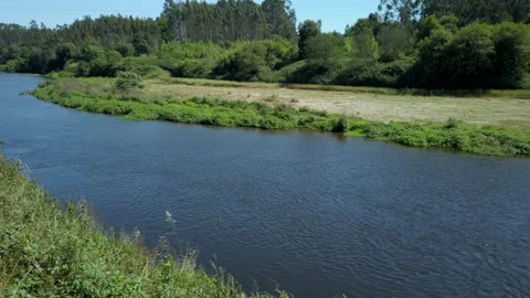 River Ave in Vila do Conde, Portugal Video stock 195890232