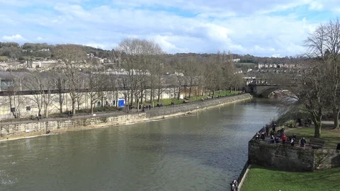 River Avon at Bath, UK Stock Footage 89361714