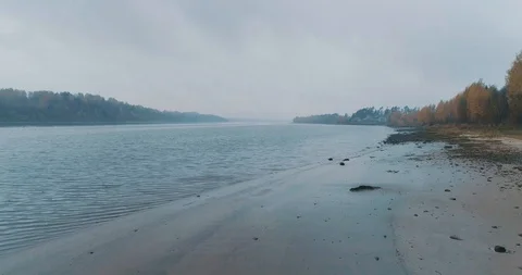 River Bank on a cloudy day Stock Footage 101672055