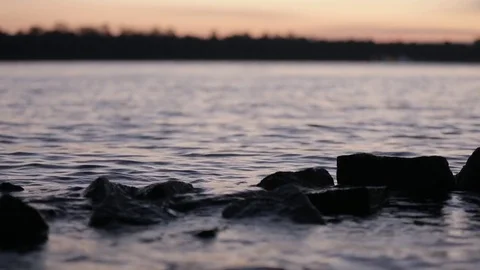 River bank at dawn Stock Footage 73338414