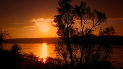 River Bank at a Dawn Stock Footage 252074826