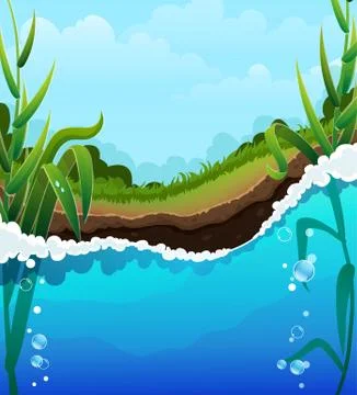 River bank Stock Illustration