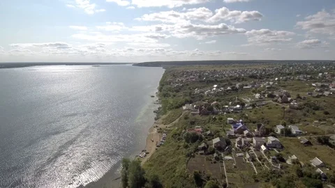 River bank sun clouds. Stock Footage 94909735