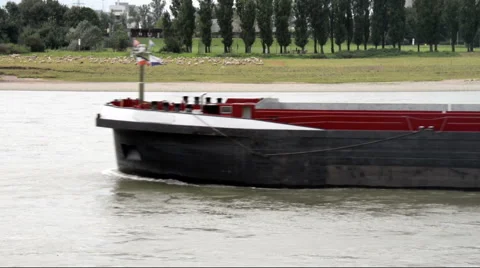 A river barge cruising Video stock 41128393