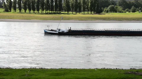 A river barge cruising Video stock 41215732