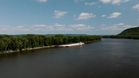 River Barge Video stock 282559111