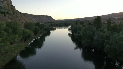 River base drone shoot. Turkey Kizilirmak (RedRiver) Stock Footage 116143619