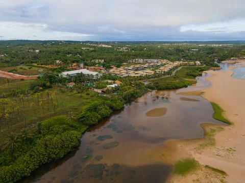 River on the beach Foto stock