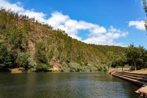 River Beach in a valley Stock Photos