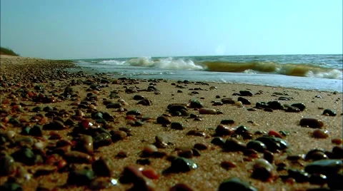 River beat small stones Video stock 60589845