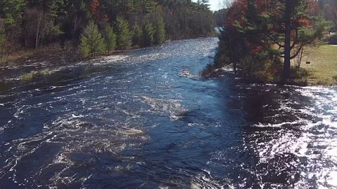 River on a Beautiful Fall Day 스톡 동영상 77690755