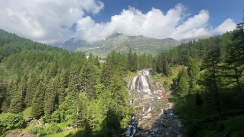 River becomes a waterfall Stock Footage 328581100