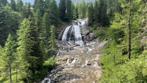 River becomes a waterfall Stock Footage 328581101