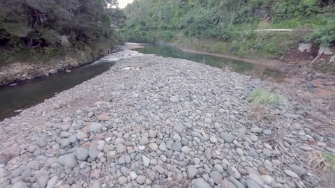 River Bed Slow Drone Video stock 76858759